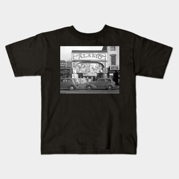 The Alamo Movie Theater, 1937. Vintage Photo Kids T-Shirt by historyphoto